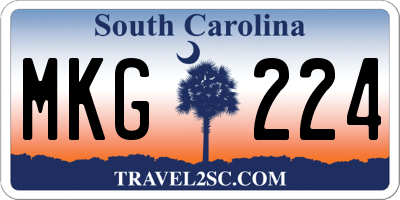 SC license plate MKG224
