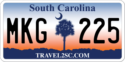 SC license plate MKG225