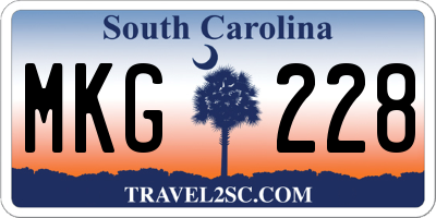 SC license plate MKG228