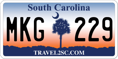 SC license plate MKG229