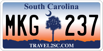 SC license plate MKG237
