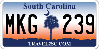 SC license plate MKG239