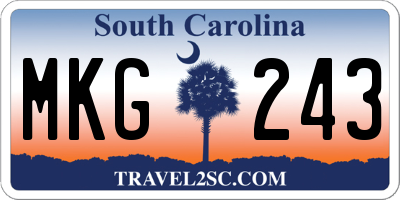 SC license plate MKG243