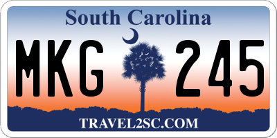 SC license plate MKG245