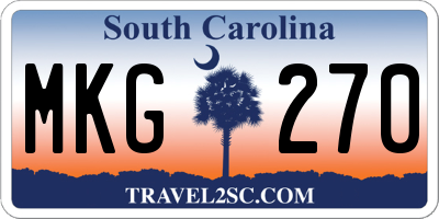 SC license plate MKG270