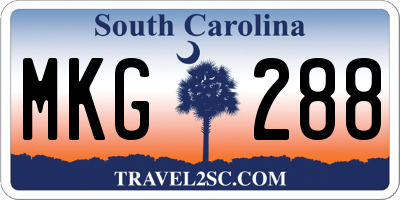 SC license plate MKG288