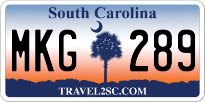 SC license plate MKG289