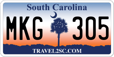 SC license plate MKG305