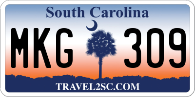 SC license plate MKG309