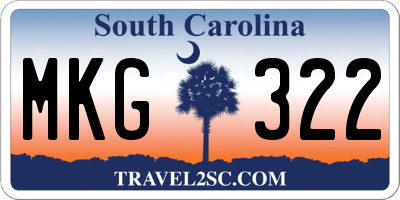 SC license plate MKG322