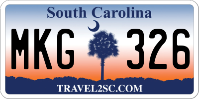 SC license plate MKG326