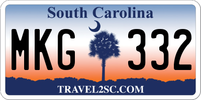 SC license plate MKG332