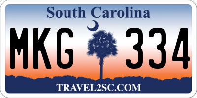 SC license plate MKG334