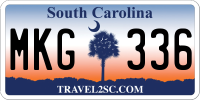 SC license plate MKG336