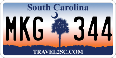 SC license plate MKG344
