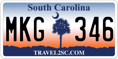 SC license plate MKG346