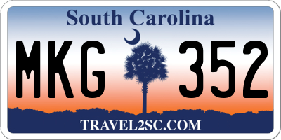 SC license plate MKG352
