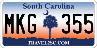 SC license plate MKG355