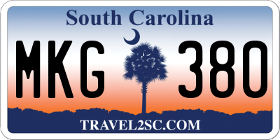 SC license plate MKG380