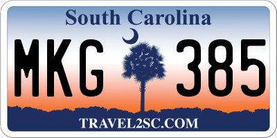 SC license plate MKG385
