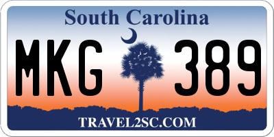 SC license plate MKG389