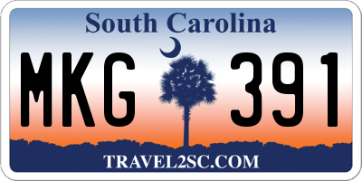 SC license plate MKG391