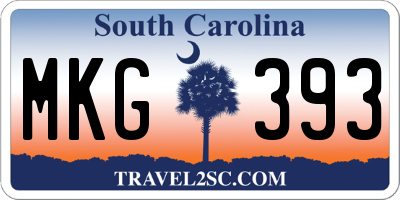 SC license plate MKG393