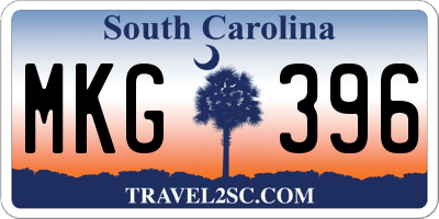 SC license plate MKG396
