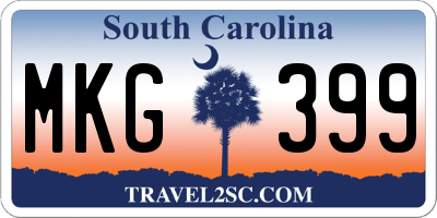 SC license plate MKG399