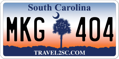 SC license plate MKG404