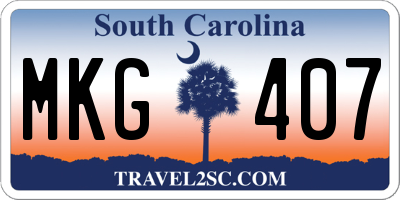 SC license plate MKG407