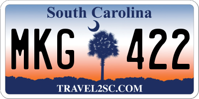 SC license plate MKG422