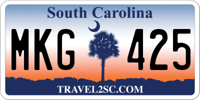 SC license plate MKG425