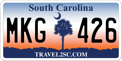 SC license plate MKG426