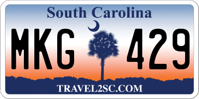SC license plate MKG429