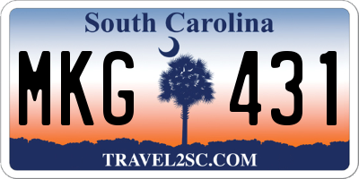 SC license plate MKG431