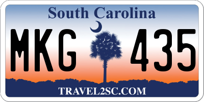 SC license plate MKG435