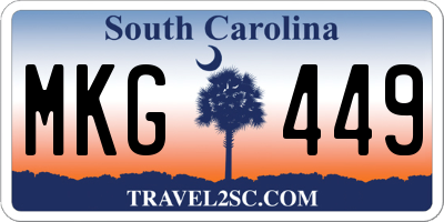 SC license plate MKG449