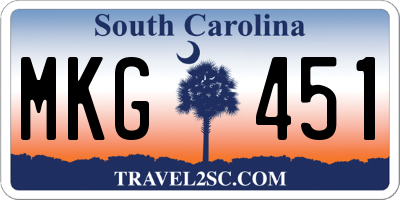 SC license plate MKG451