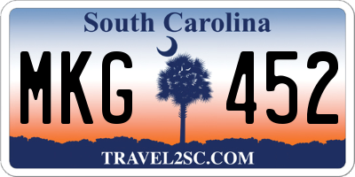 SC license plate MKG452