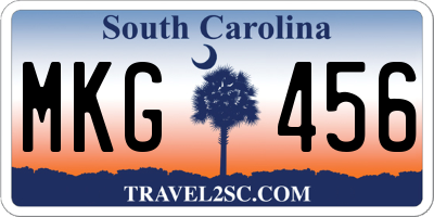 SC license plate MKG456