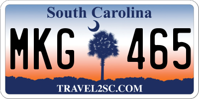 SC license plate MKG465