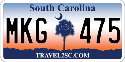 SC license plate MKG475