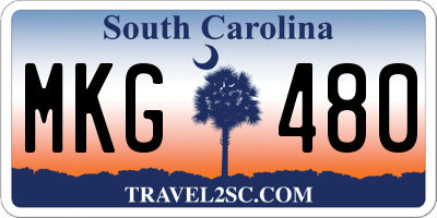 SC license plate MKG480
