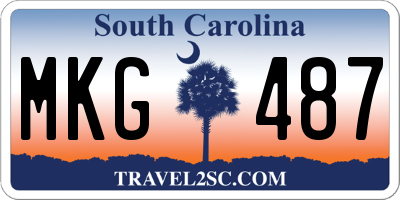 SC license plate MKG487