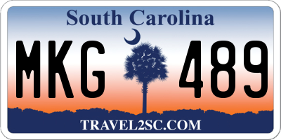 SC license plate MKG489