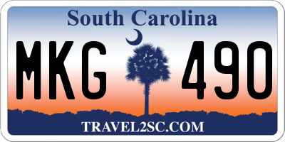 SC license plate MKG490