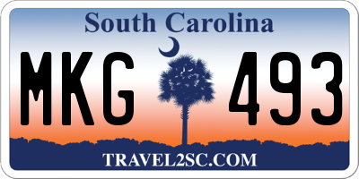 SC license plate MKG493