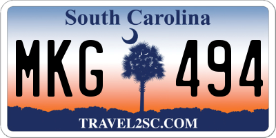 SC license plate MKG494