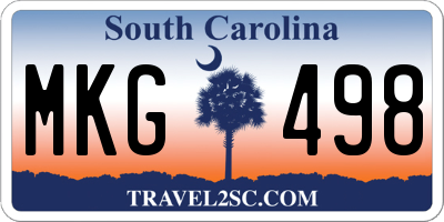SC license plate MKG498